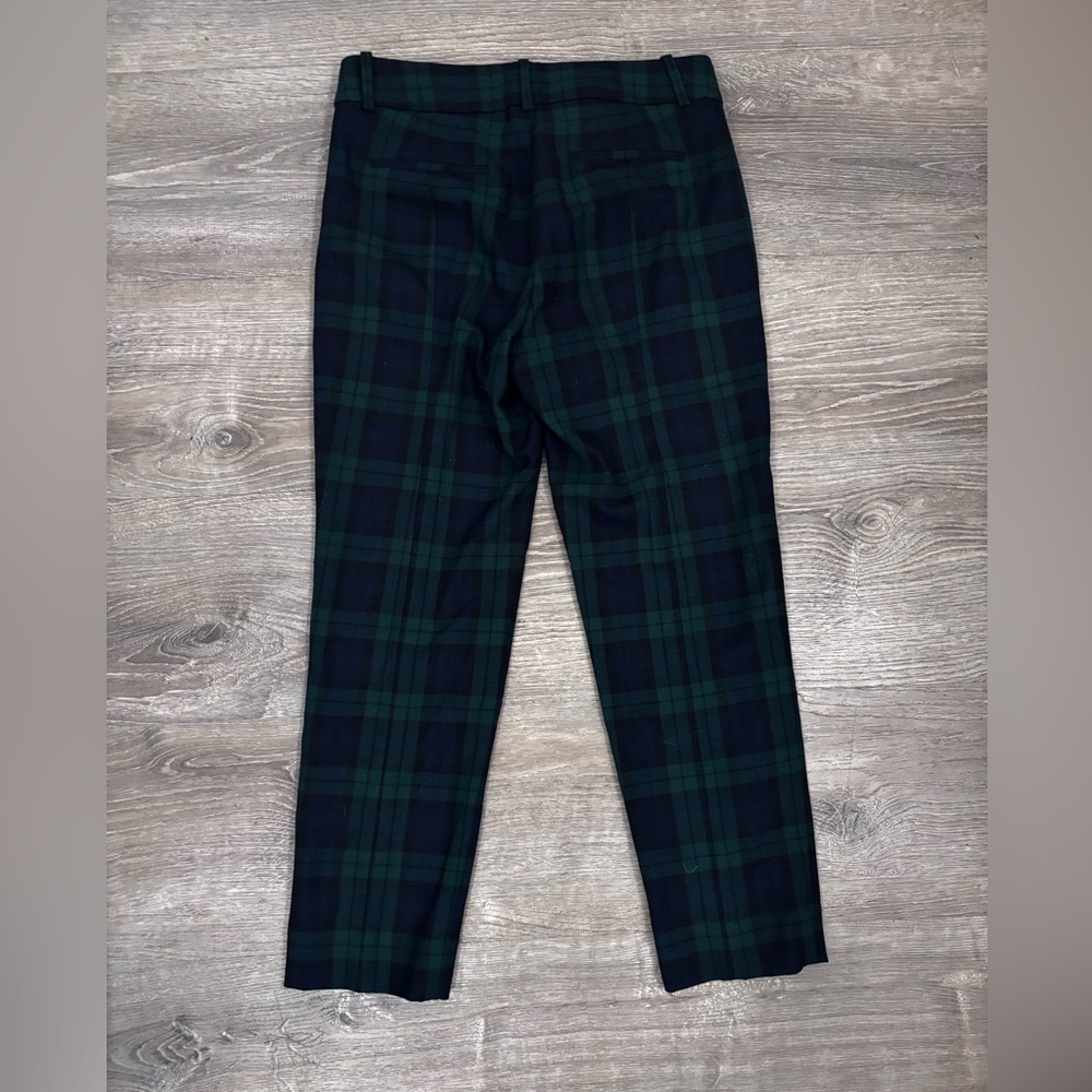 J. Crew Women’s Black Watch Tartan Stretch Wool Pants - Green and Black - Picture 2 of 7
